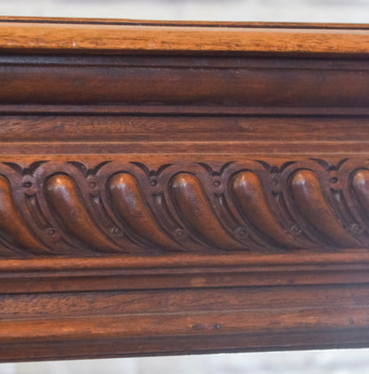 Henri II Style Lion Head Carved Oak Table