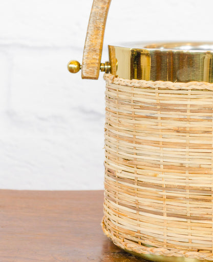 Rattan & Stainless Steel Ice Bucket