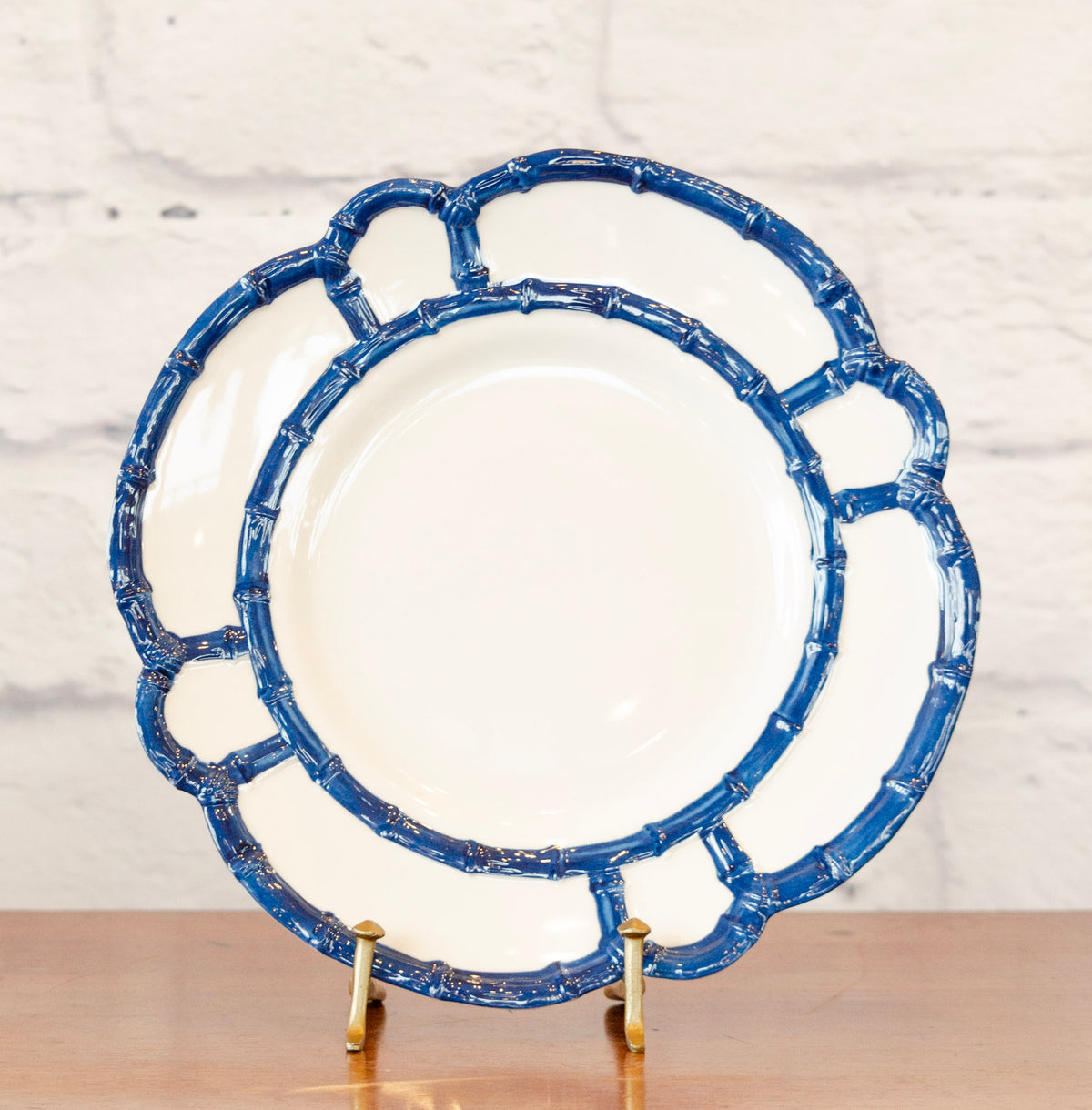 Blue Bamboo Accented Plate Set