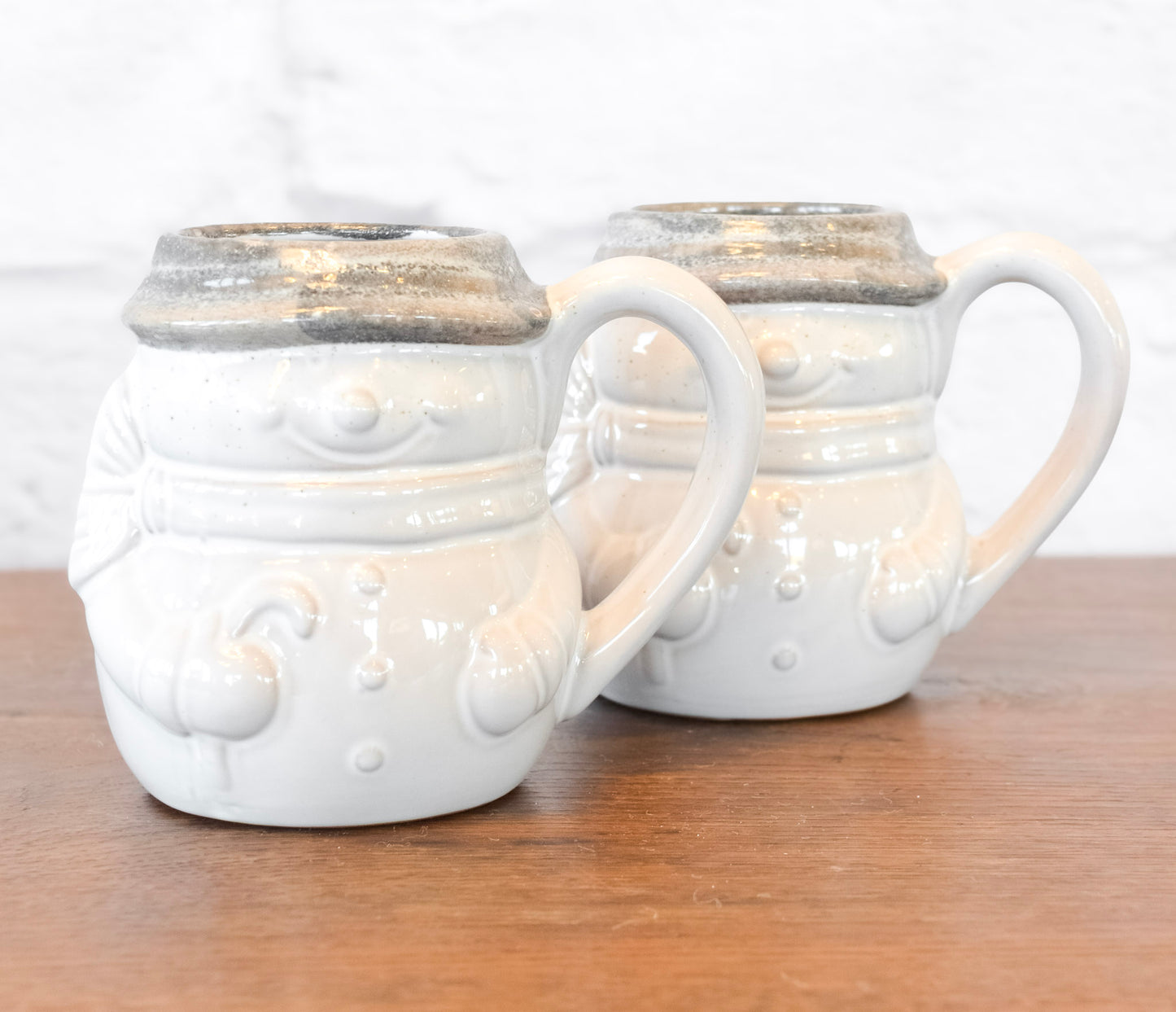 Reactive Glaze Stoneware Snowman Mug