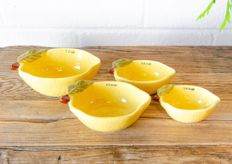 Stoneware Lemon Nesting Measuring Cups