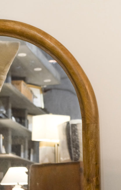 Wood Framed Arched Mirror