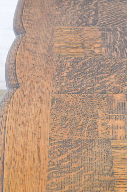 Louis XV Style Parquetry Top Hoof Foot Oak Table