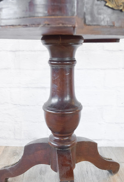 Mahogany Marble Top Ormolu Trimmed Salon Table