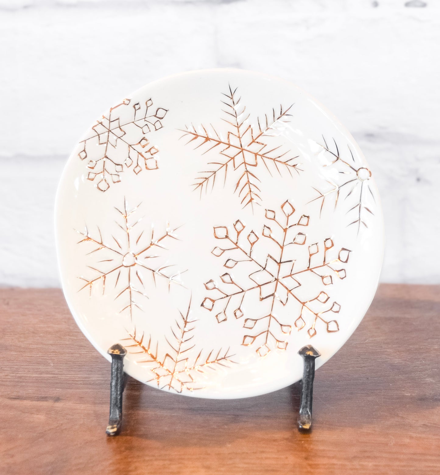 Electroplated Gold Snowflake Plate
