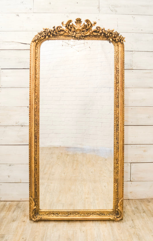 Louis XV Style Gilt Framed Beveled Mirror