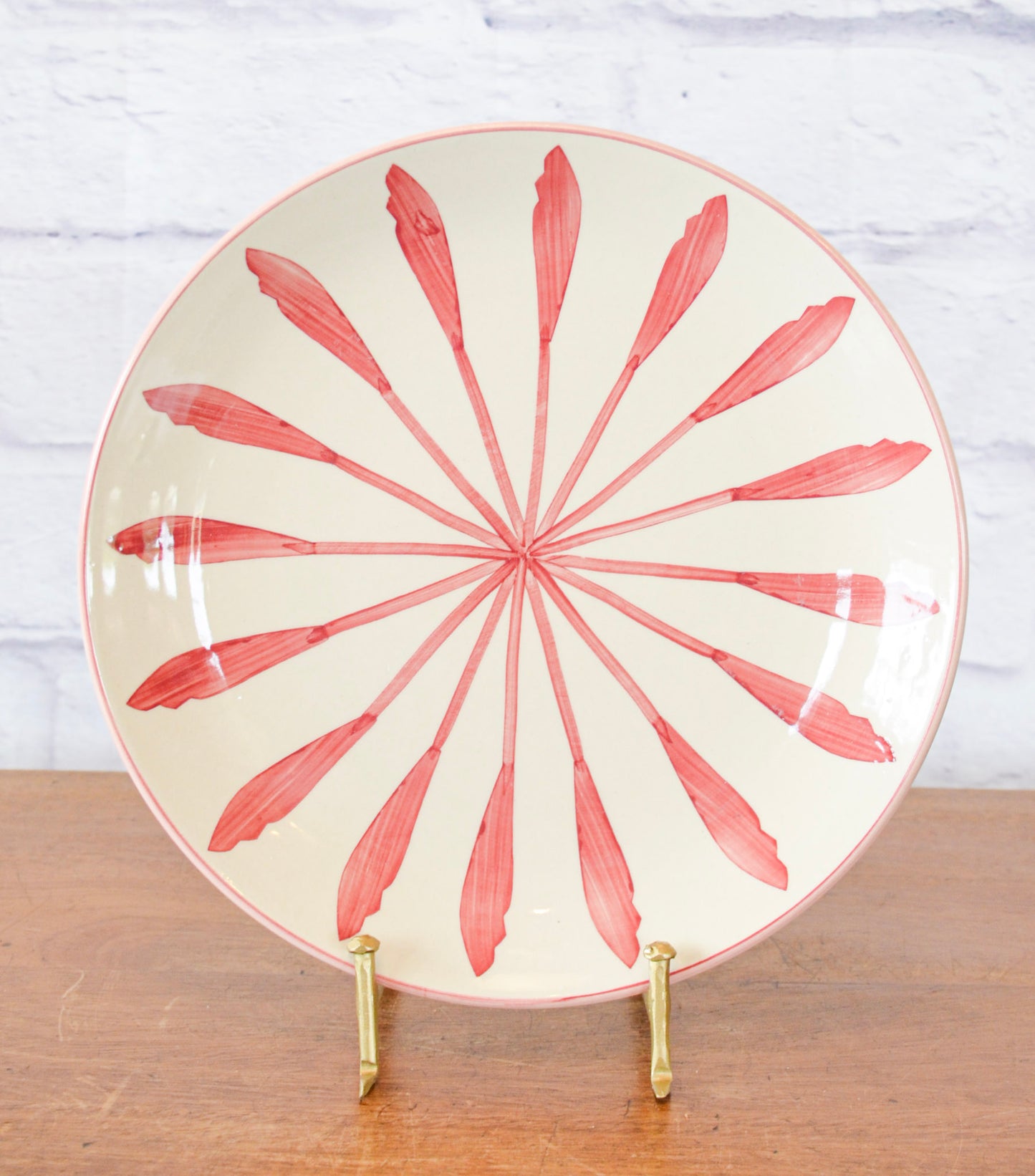Set of Hand-Painted Stoneware Plates