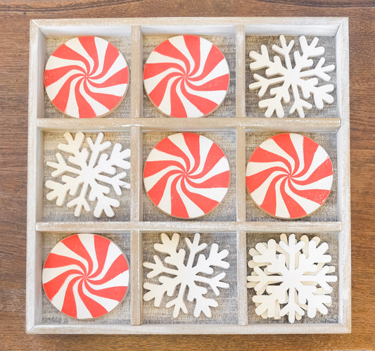 Merry Wooden Tic-Tac-Toe Set