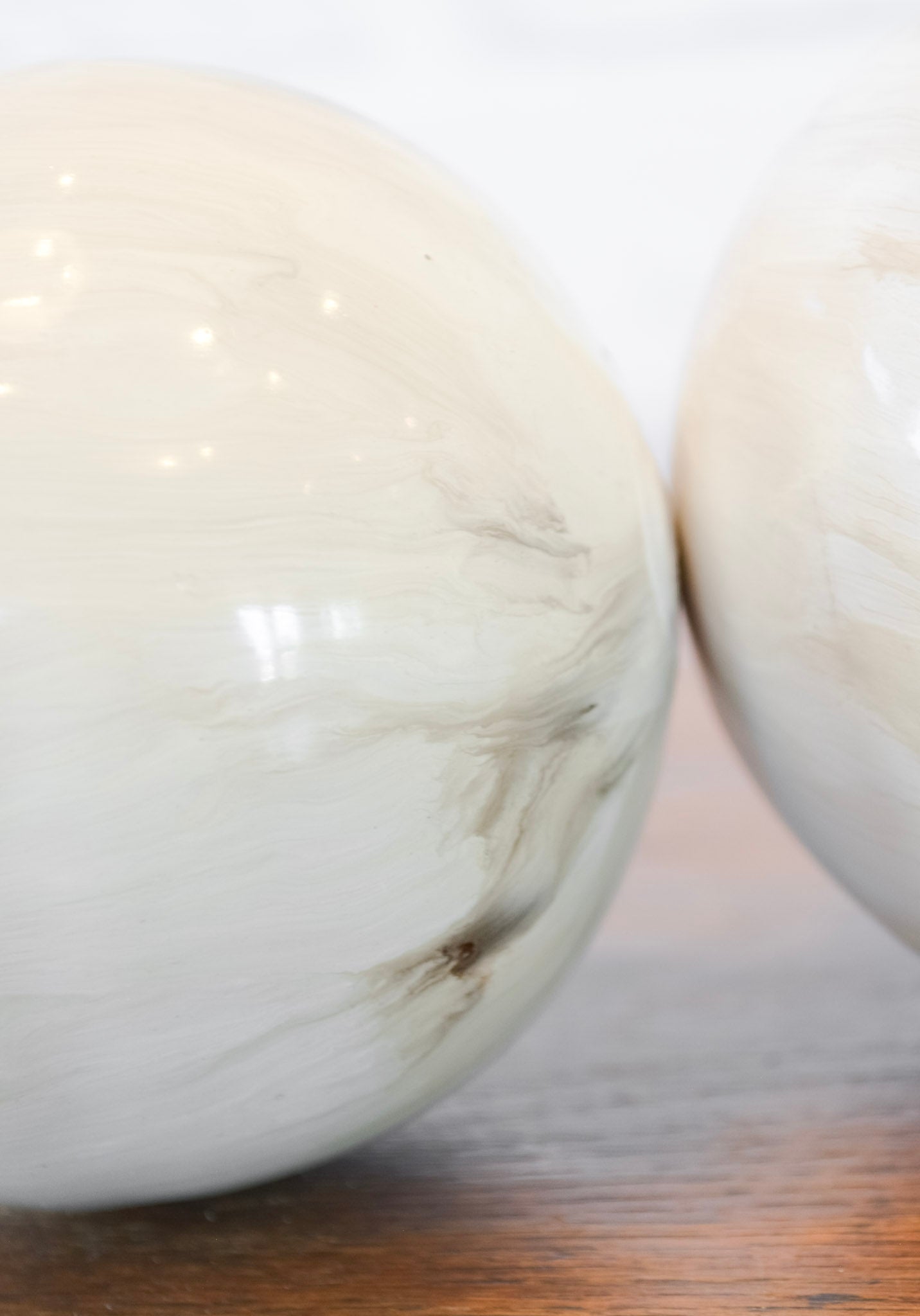 White Enameled Iron Orb