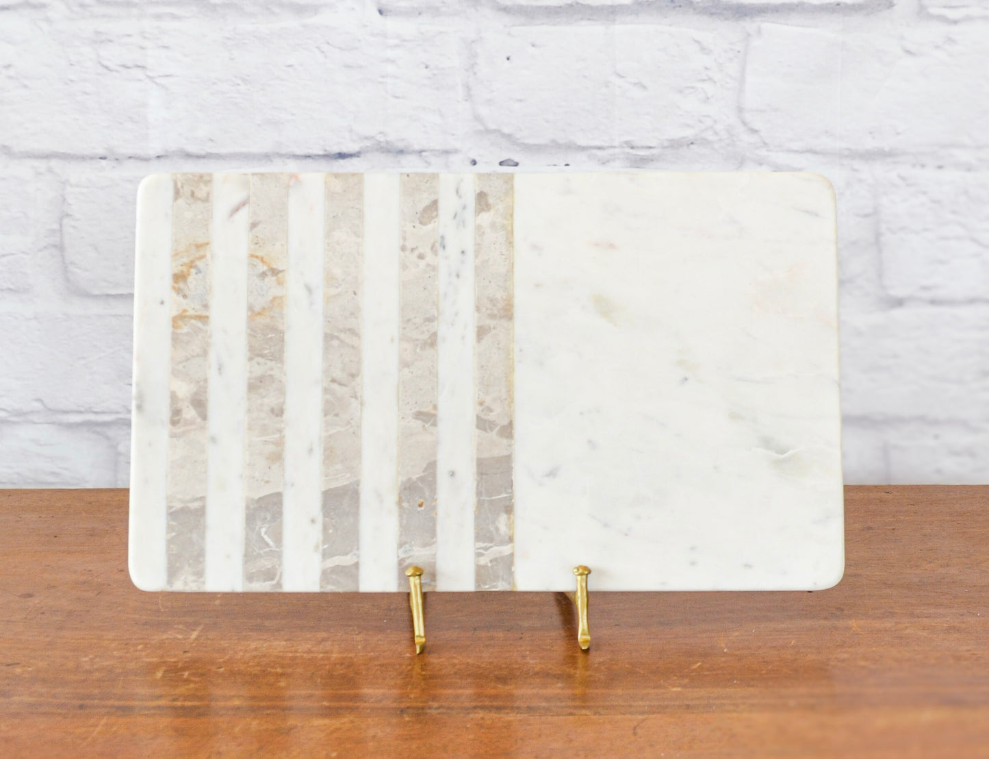 White & Buff Striped Marble Board
