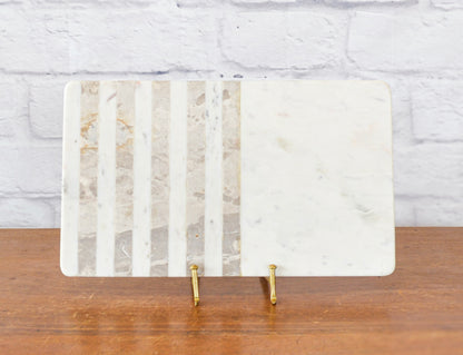 White & Buff Striped Marble Board