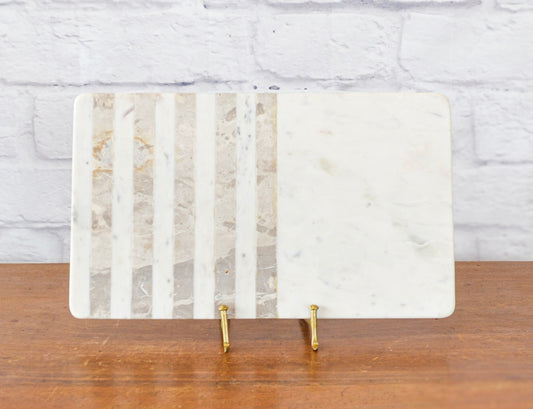 White & Buff Striped Marble Board