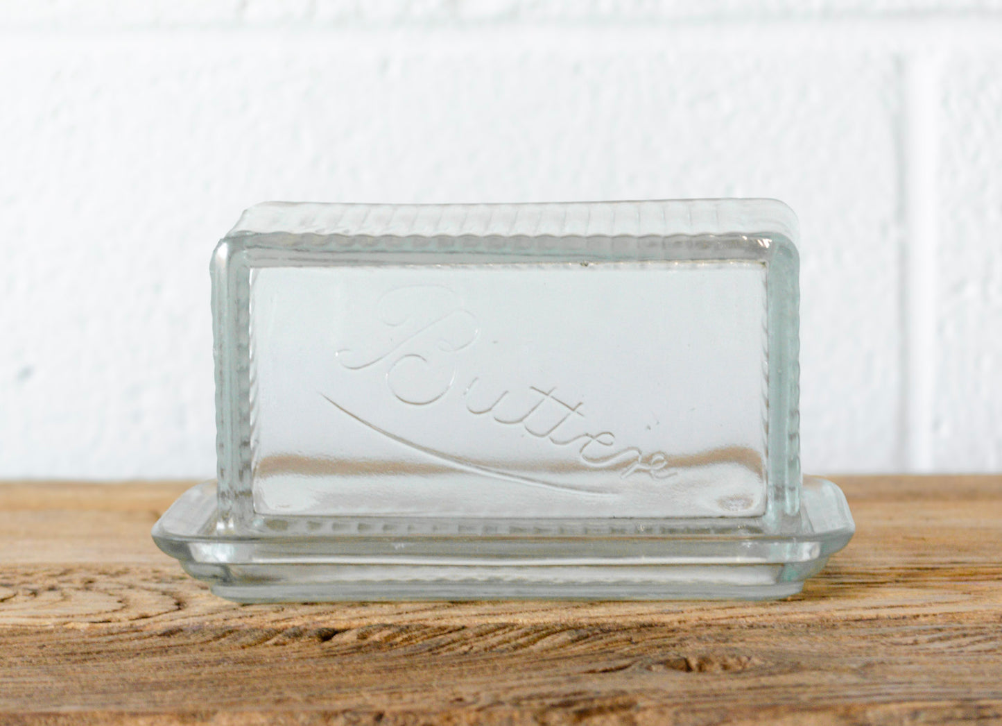 Vintage Inspired Pressed Glass Butter Dish