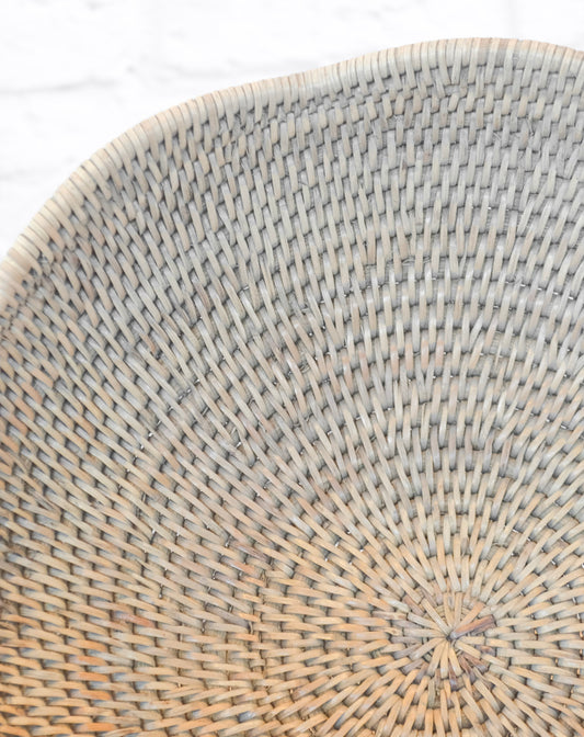 Lucy Scalloped Edge Rattan Bowl