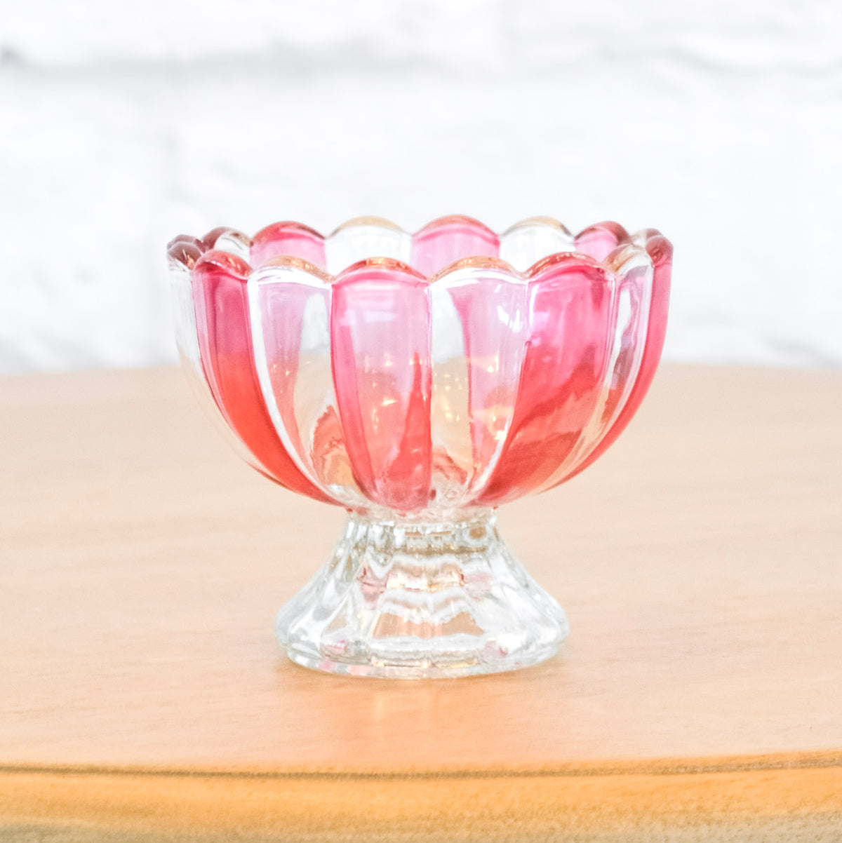Striped Pedestal Candy Dish