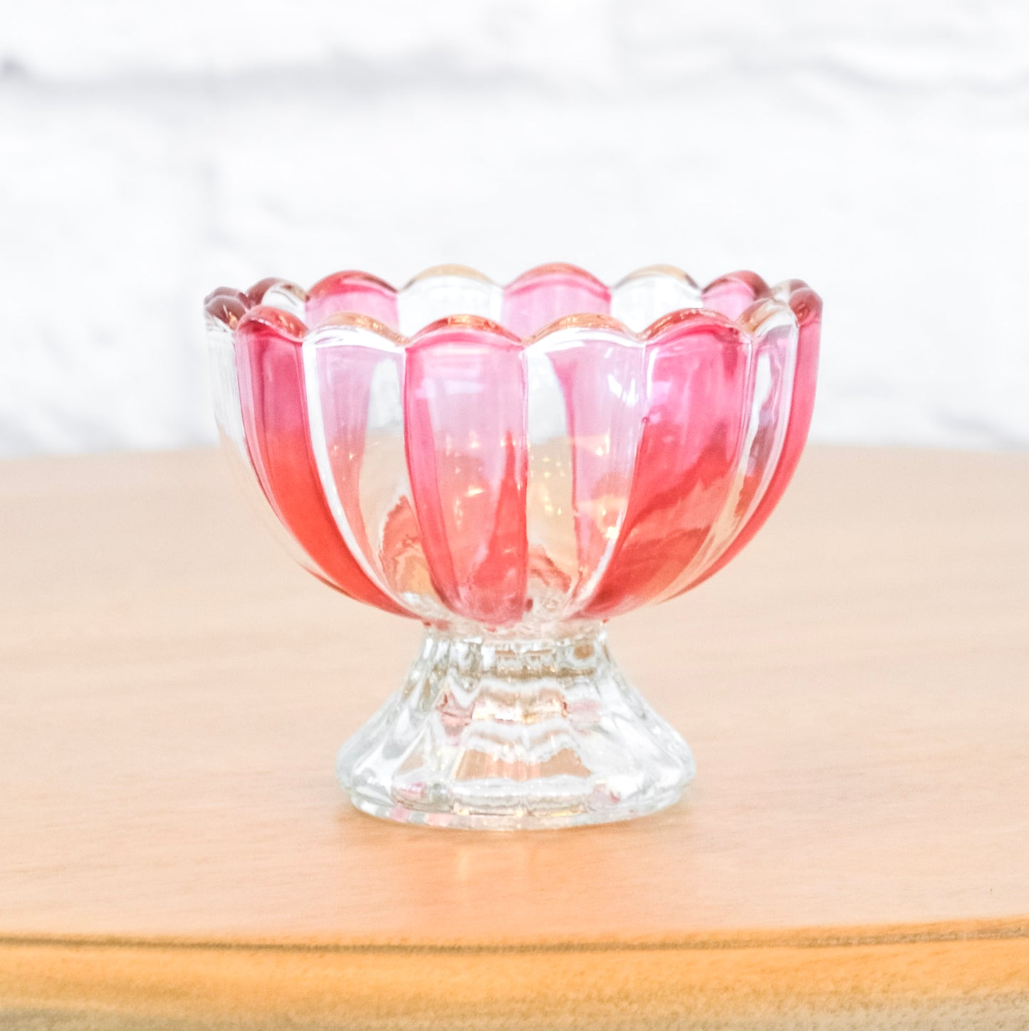 Striped Pedestal Candy Dish