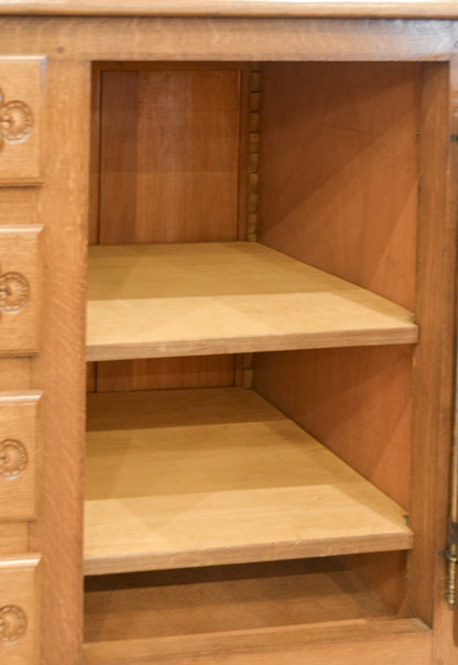 Louis XVI Style Parquetry Top Oak Sideboard