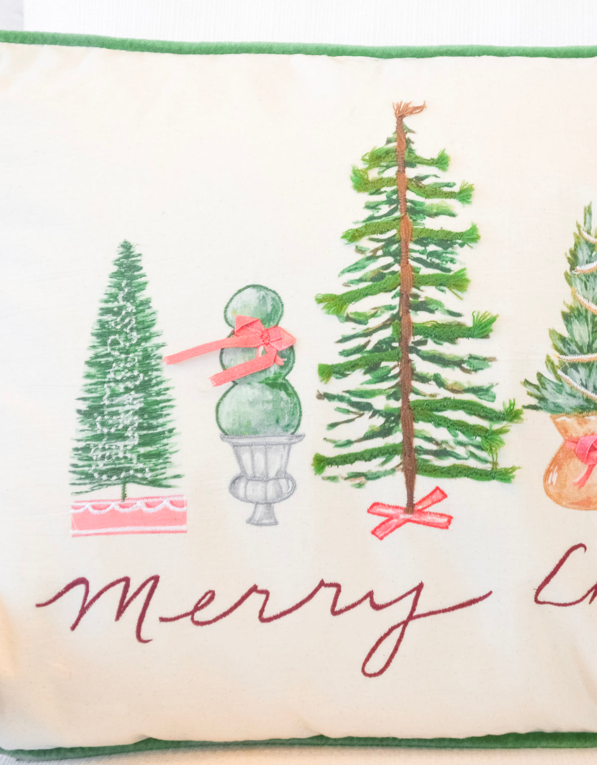 Cozy Christmas Trees Lumbar Pillow