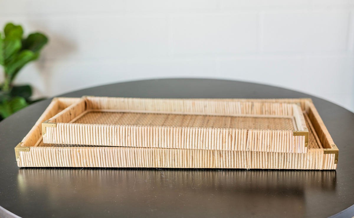 Hand-Crafted Natural Rattan Trays