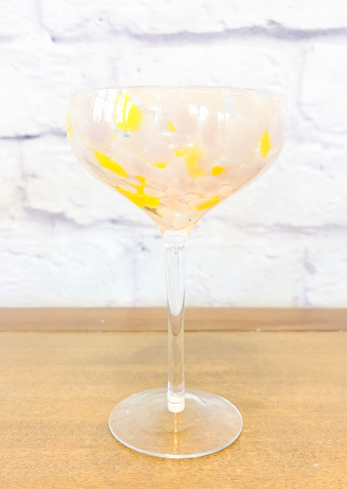 Lets Party Confetti Glass Coupe