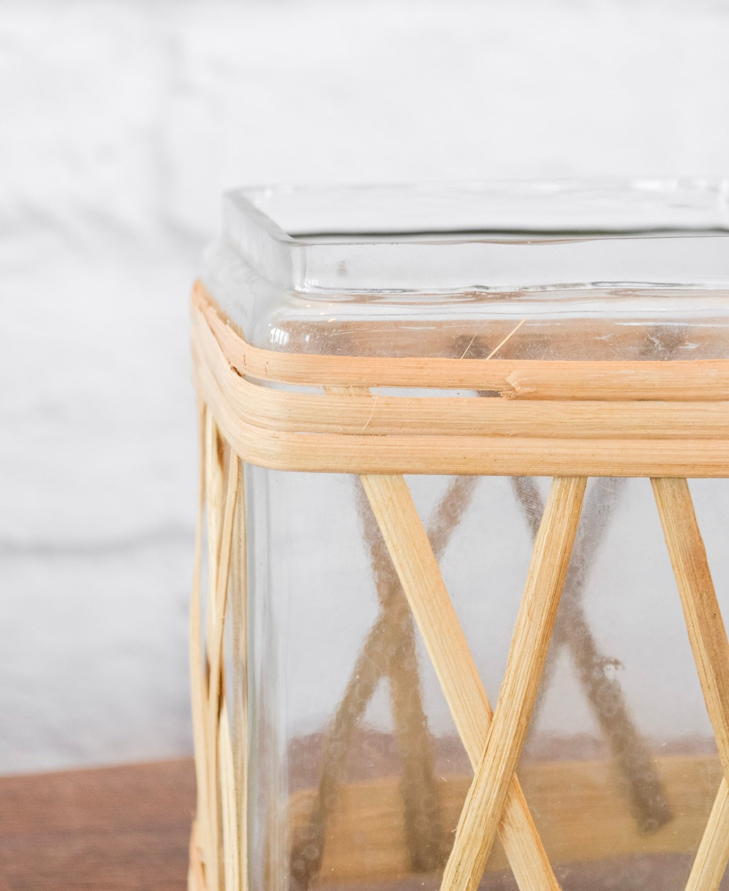 Riviera Glass Rattan Wrapped Jar