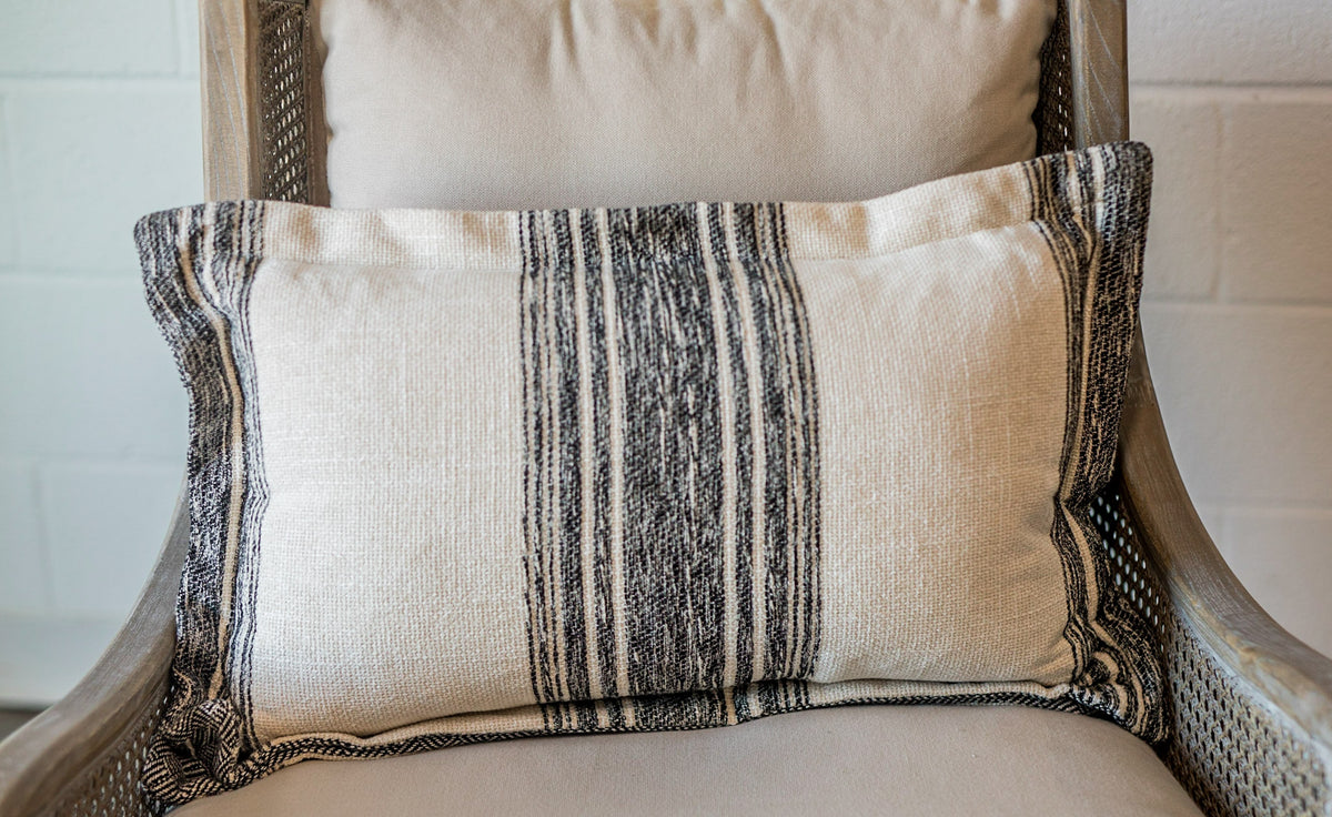 Chandler Black & White Striped Pillow