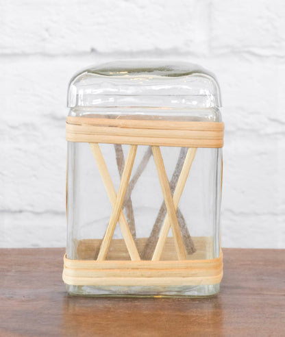 Riviera Glass Rattan Wrapped Jar