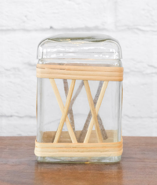 Riviera Glass Rattan Wrapped Jar