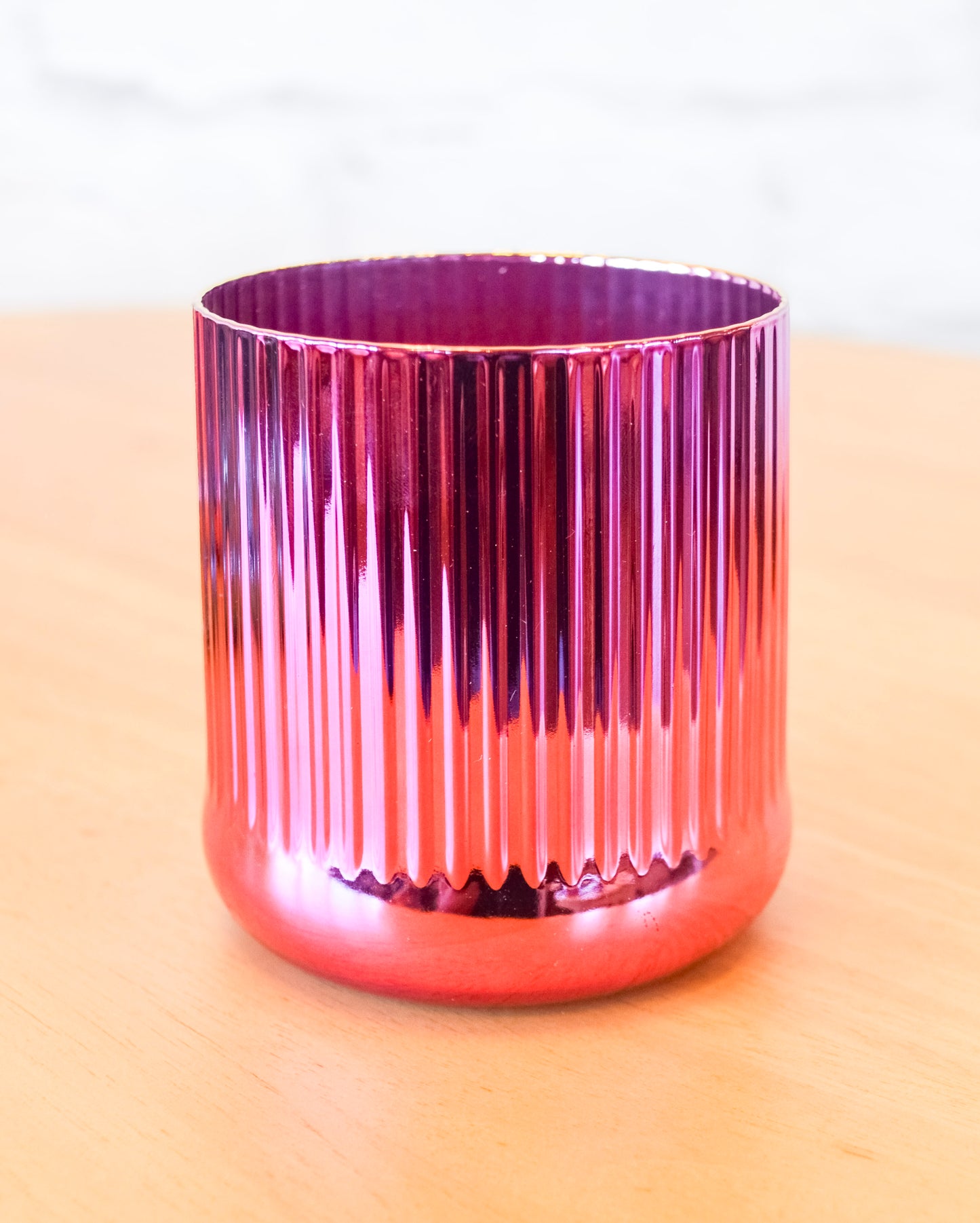 Colorful Fluted Chrome Drinkware
