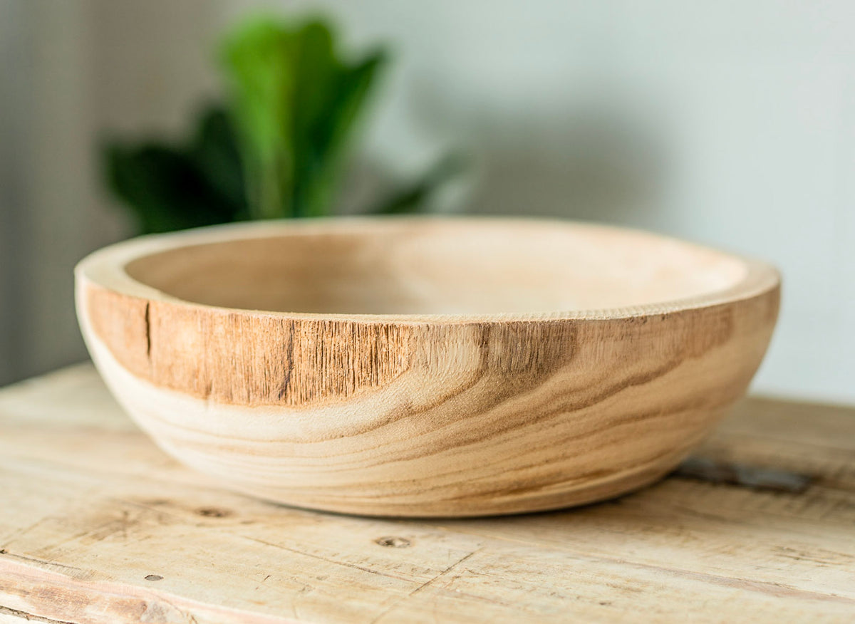 Rosa Hand-Carved Wooden Bowl