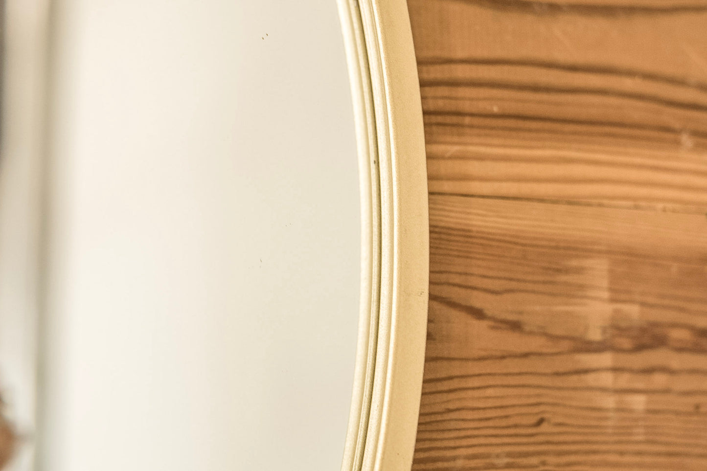 Round Antique Brass Metal Framed Mirror