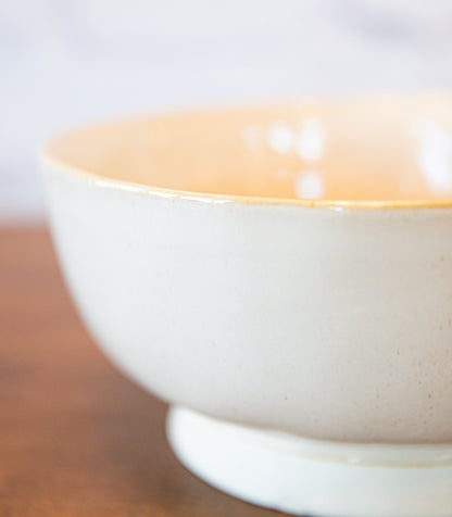 Organic Stoneware Footed Bowl