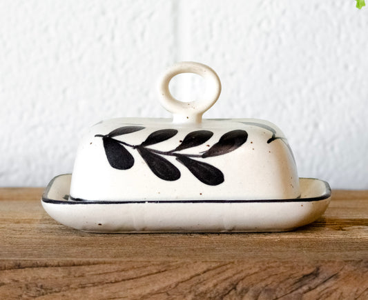 Hand-Painted Neutral Floral Stoneware Collection