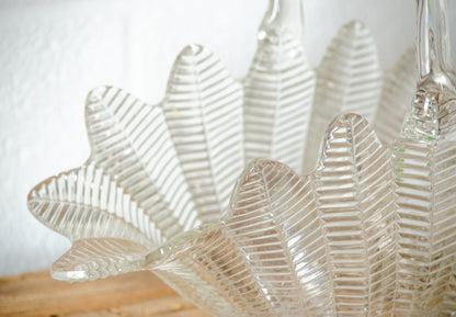 1940's French Style Glass Feather Basket