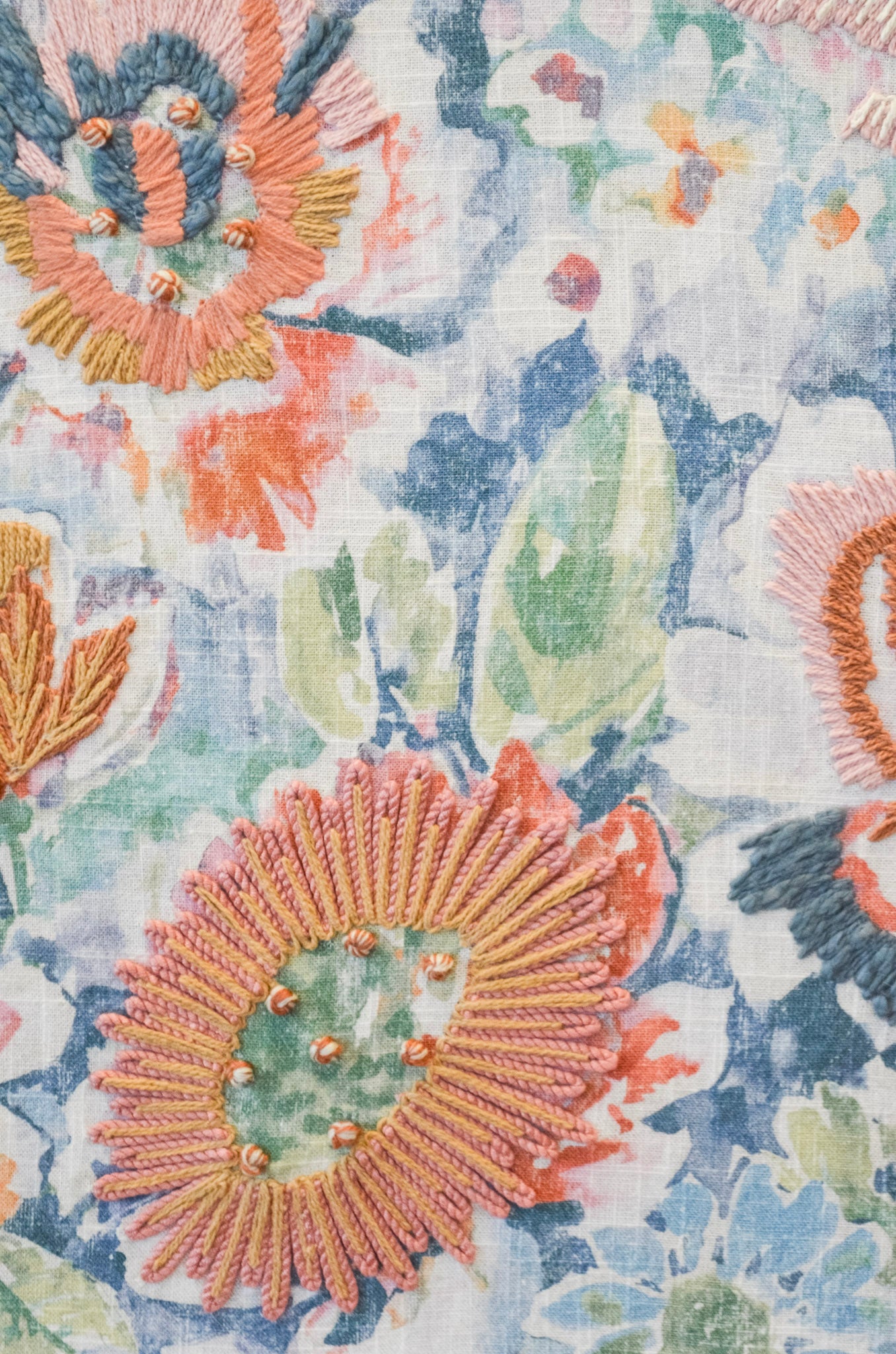 Linen Textured Floral Wall Art