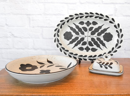 Hand-Painted Neutral Floral Stoneware Collection