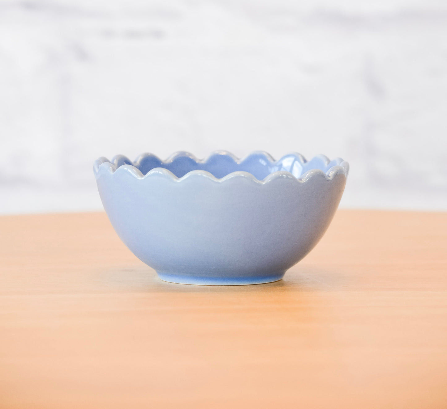 Scalloped Edge Stoneware Mini Bowl