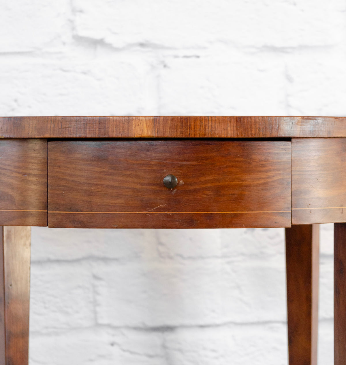 French Directoire Banded Inlay Walnut Side Table