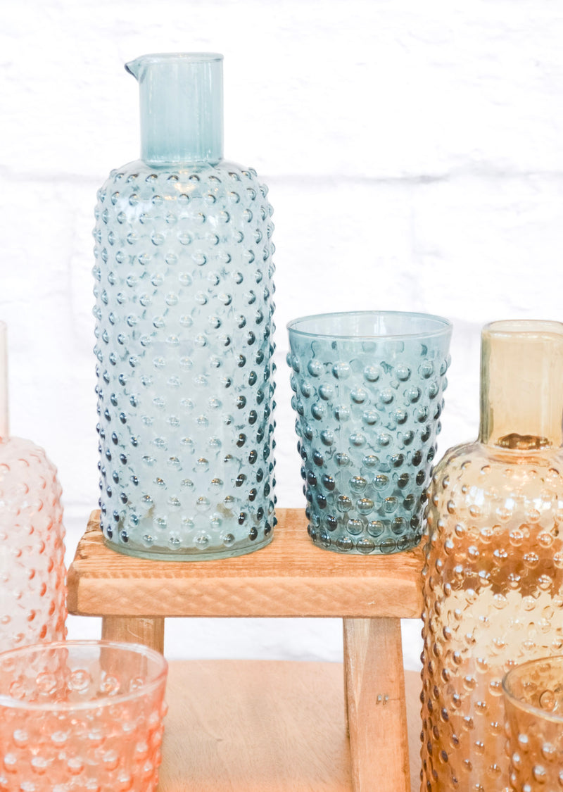 Hobnail Glass Carafe w/ Tumbler