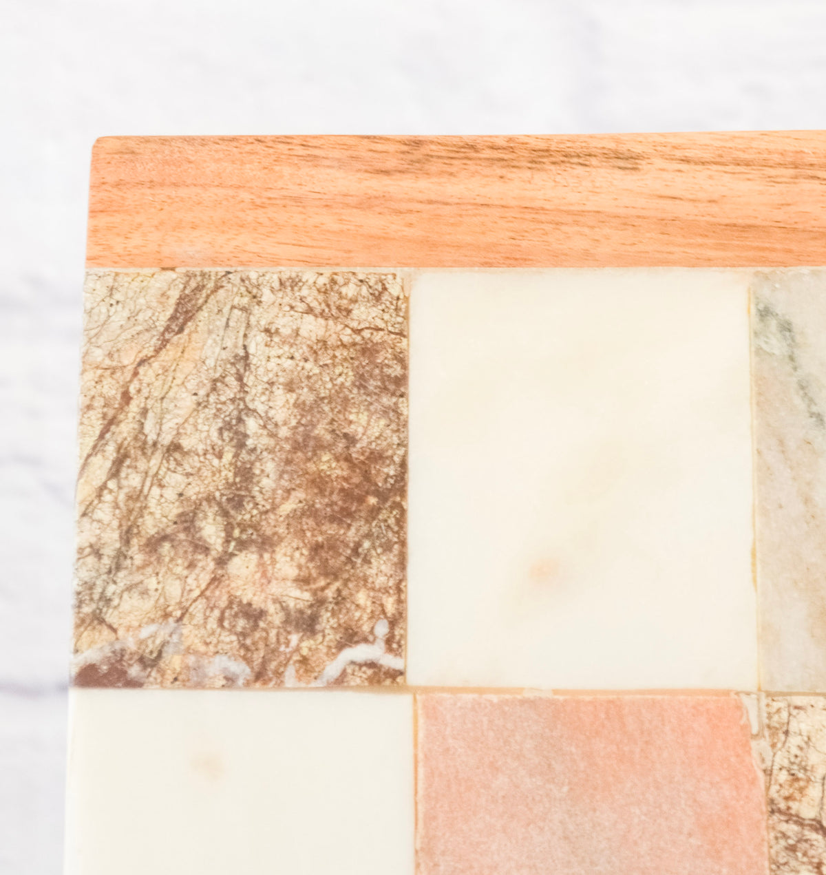 Natural Checkered Rectangular Serving Board