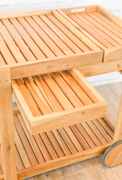 Felix Acacia Wood Tiered Bar Cart