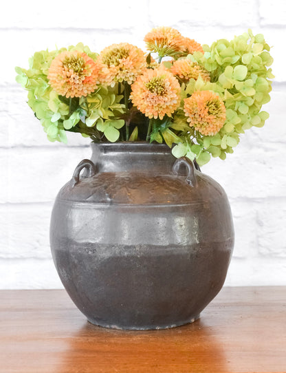 Vintage 4-Handle Glazed Pot