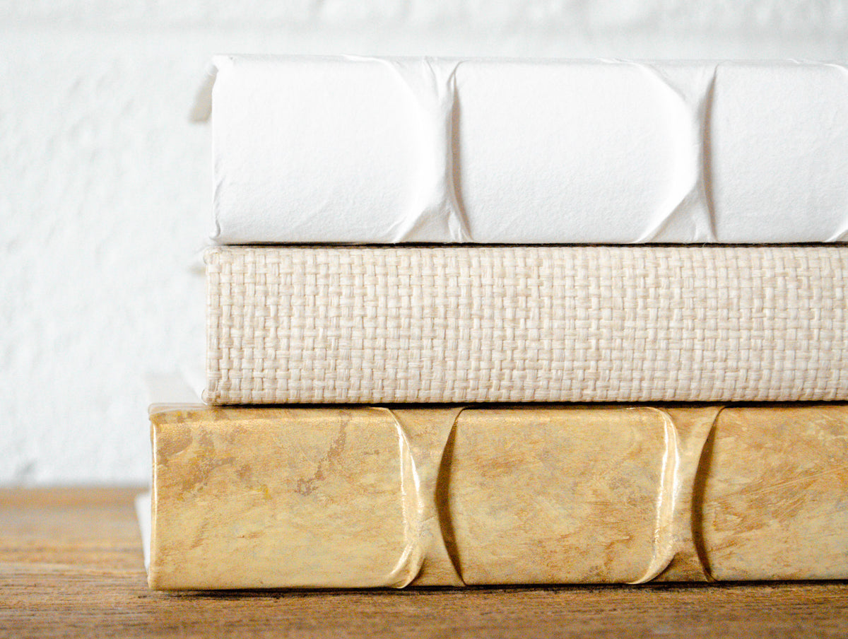 Gold, White & Grasscloth Book Set