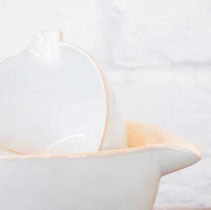 Set of 4 Neutral Stoneware Batter Bowls