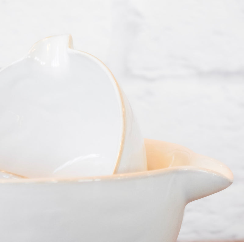 Set of 4 Neutral Stoneware Batter Bowls