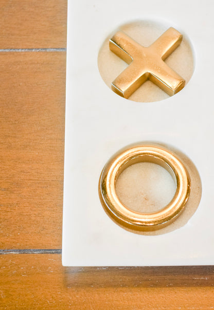 White & Gold Tic-Tac-Toe Set