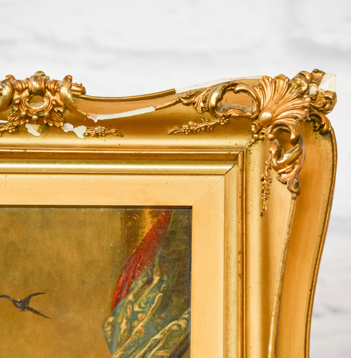 'The Court Jester and Magpie' Gilt Framed Print