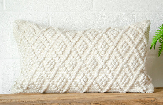 Coco Handwoven Cream Pillow