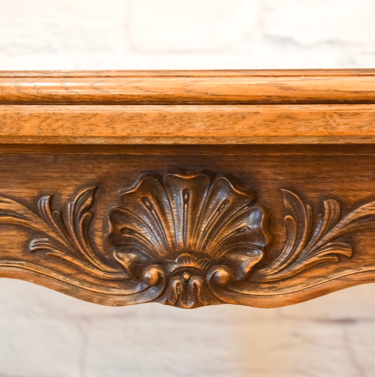 Louis XV Style Parquetry Top Draw Leaf Oak Table