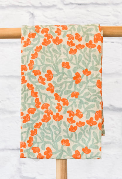 Vintage-Inspired Patterned Cotton Tea Towel